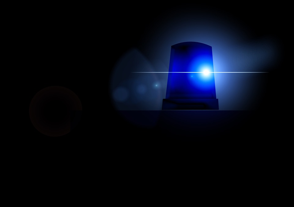 luz azul biombo policia