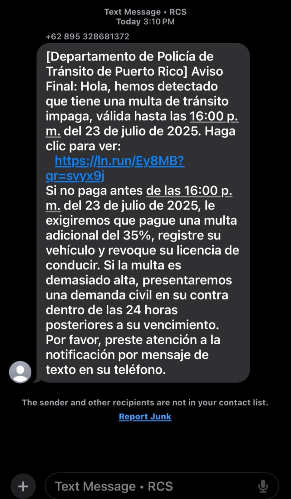 Policía alerta sobre otro esquema de fraude mediante mensajes de texto a celulares  