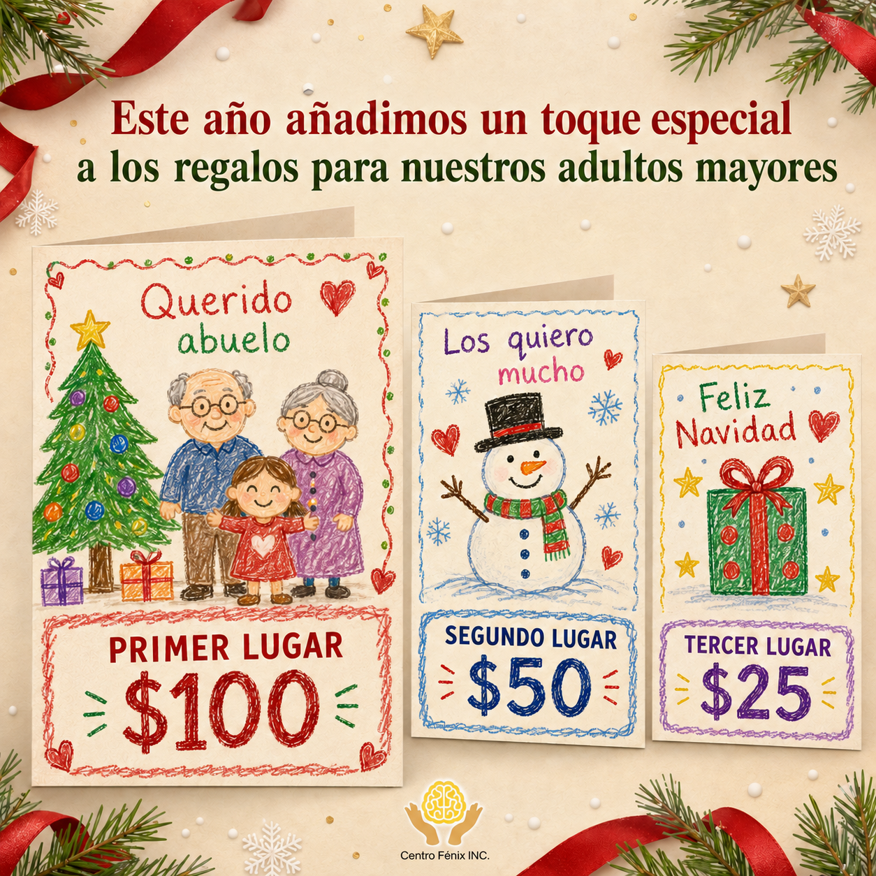 Invitan a niños de la zona este a crear tarjetas navideñas para llevar alegría a adultos mayores